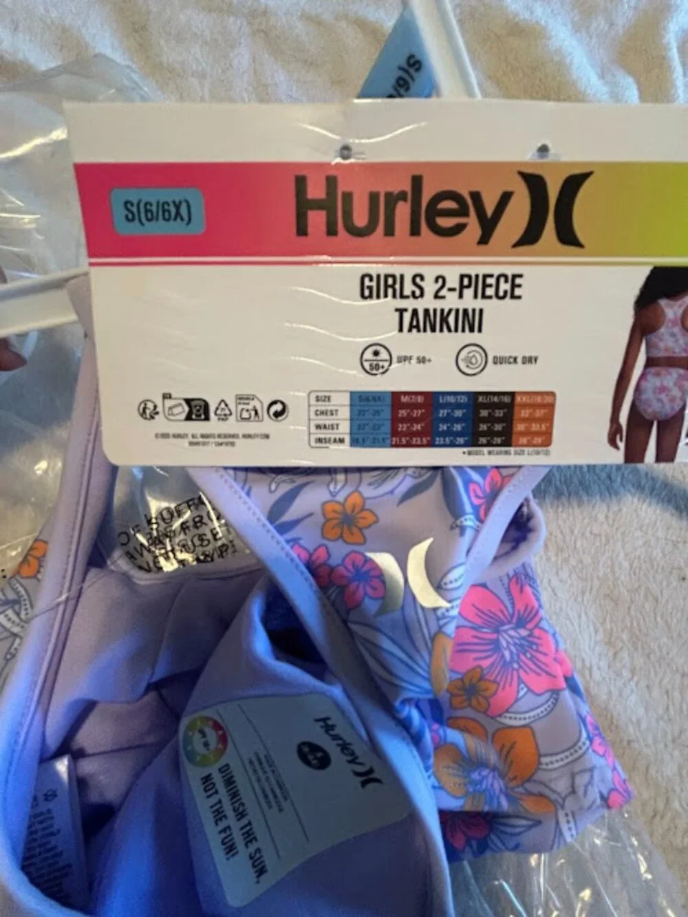 New! Hurley Girls 2-Piece Tankini - fun and sylish!